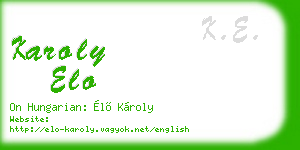 karoly elo business card